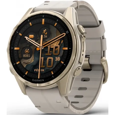 Garmin Fenix 8 AMOLED Sapphire, 43mm Soft Gold/Fog Gray-Dark Sandstone