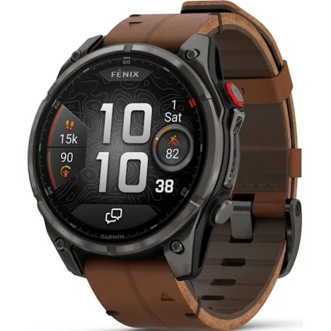 Garmin Fenix 8 Pro AMOLED Sapphire, DLC, 47мм Titanium/Chestnut Garmin Fenix 8 Pro AMOLED Sapphire, DLC, 47мм Titanium/Chestnut
