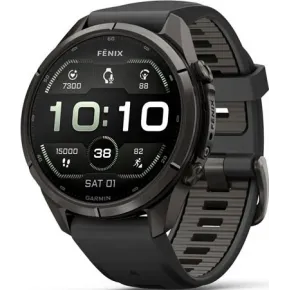 Garmin Fenix 9 Pro AMOLED 43 mm Carbon Gray DLC Titanium / Black - Pebble Gray