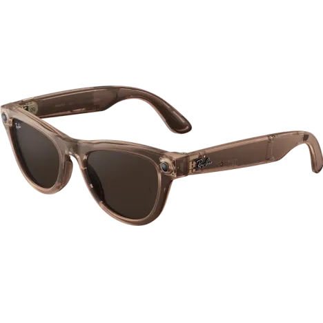 Ray-Ban Meta Skyler (Gen 2) Shiny Transparent Peach/Clear to Brown Transitions